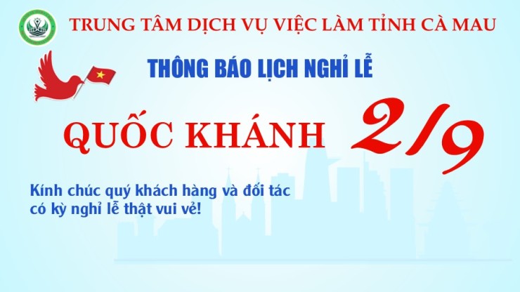 Thông báo lịch nghỉ lễ Quốc khánh 2/9