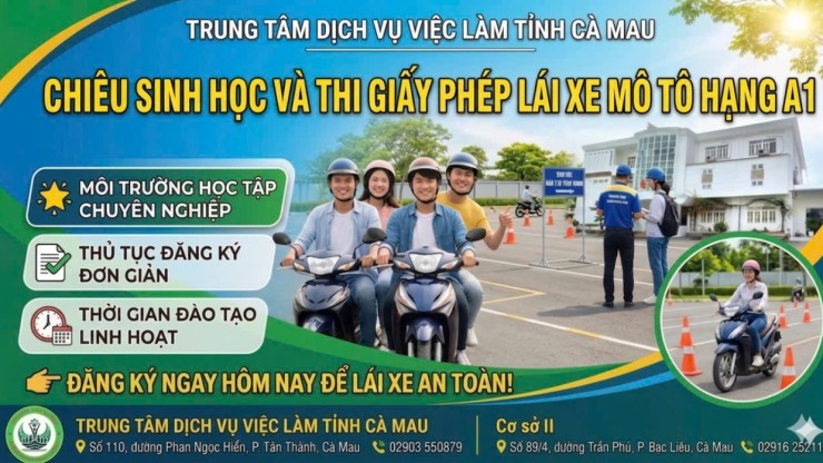 🎯 Chiêu sinh học và thi giấy phép lái xe mô tô hạng A1