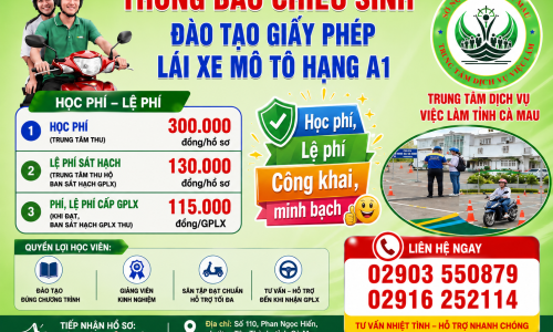 Chiêu sinh đào tạo Giấy phép lái xe mô tô hạng A1
