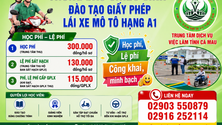 Chiêu sinh đào tạo Giấy phép lái xe mô tô hạng A1