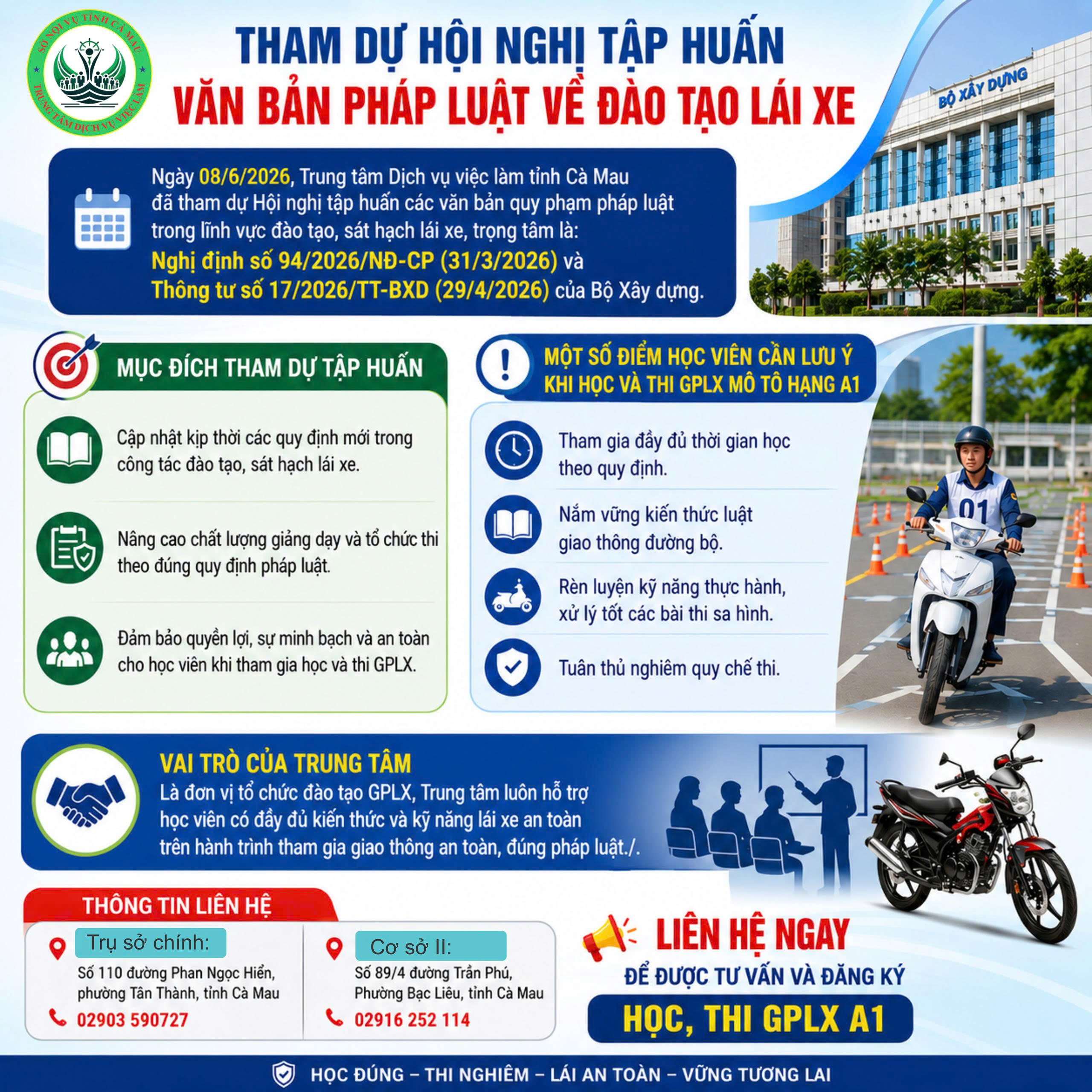 Tham dự hội nghị tập huấn Văn bản QPPL đào tạo lái xe