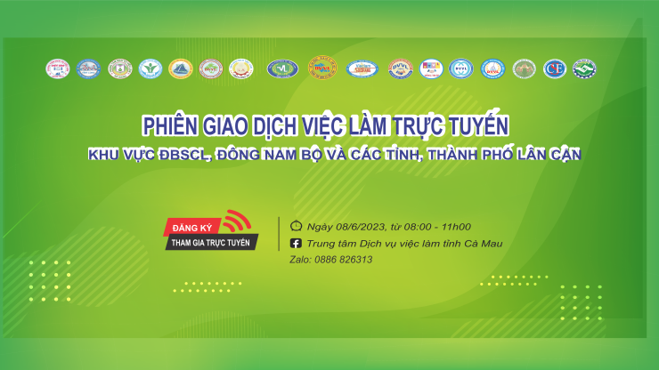 PHIÊN GIAO DỊCH VIỆC LÀM TRỰC TUYẾN KHU VỰC ĐỒNG BẰNG SÔNG CỬU LONG, ĐÔNG NAM BỘ VÀ CÁC TỈNH, THÀNH PHỐ LÂN CẬN