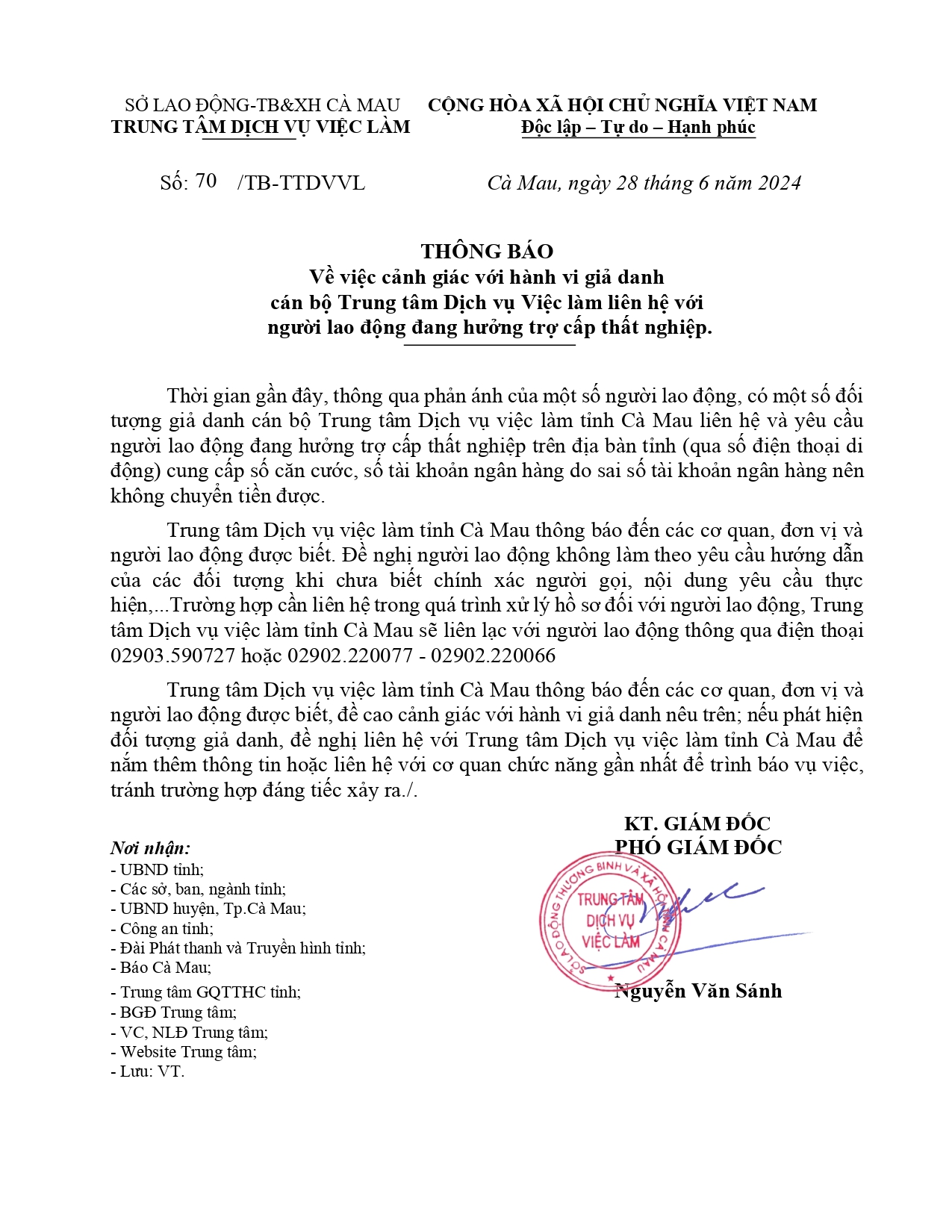 BHTN - CẢNH BÁO