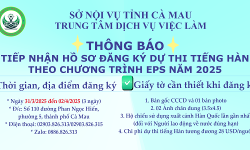 Thông báo về việc tiếp nhận hồ sơ đăng ký dự thi tiếng Hàn theo chương trình EPS năm 2025