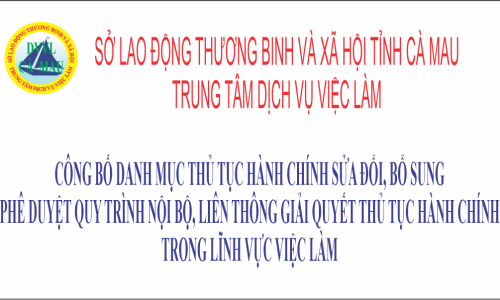 Công bố Danh mục thủ tục hành chính sửa đổi, bổ sung; phê duyệt Quy trình nội bộ, liên thông giải quyết thủ tục hành chính trong lĩnh vực việc làm.