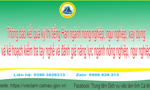 Thông báo kết quả kỳ thi tiếng Hàn ngành nông nghiệp, ngư nghiệp, xây dựng và kế hoạch kiểm tra tay nghề và đánh giá năng lực