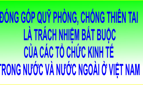 Đóng góp Quỹ phòng, chống thiên tai là trách nhiệm bắt buộc của các tổ chức kinh tế trong nước và nước ngoài ở Việt Nam