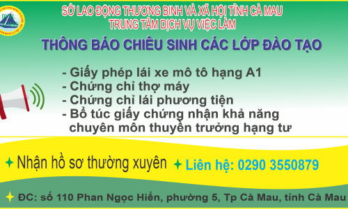 THÔNG BÁO CHIÊU SINH