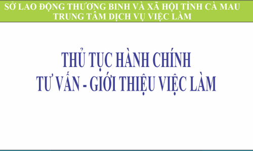 THỦ TỤC HÀNH CHÍNH TƯ VẤN - GIỚI THIỆU VIỆC LÀM