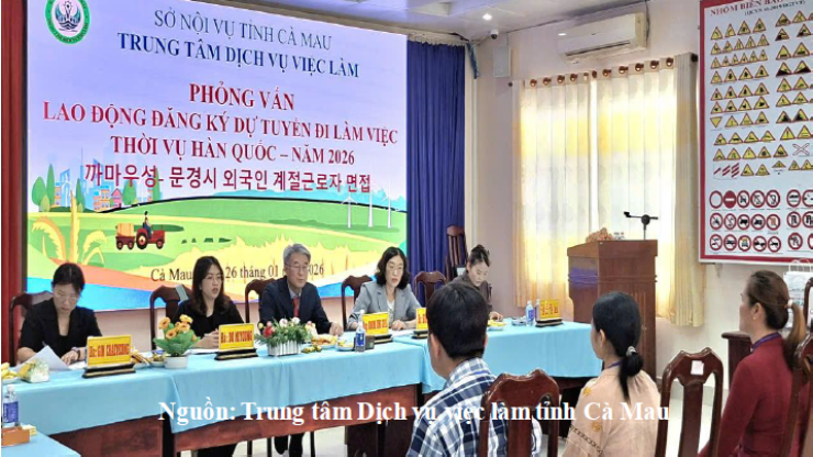 Trung tâm Dịch vụ việc làm tỉnh Cà Mau tiếp tục tổ chức phỏng vấn lao động đăng ký dự tuyển đi làm việc thời vụ tại thành phố MungYeong, Hàn Quốc
