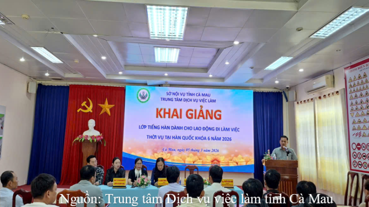Khai giảng lớp tiếng Hàn khóa 6 – năm 2026 cho người lao động đăng ký đi làm việc thời vụ tại Hàn Quốc
