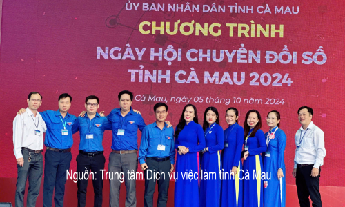 Trung tâm Dịch vụ việc làm tỉnh Cà Mau tham gia hoạt động Ngày hội Chuyển đổi số tỉnh Cà Mau năm 2024