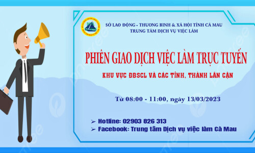 THÔNG BÁO VỀ THỜI GIAN VÀ ĐỊA ĐIỂM  TỔ CHỨC PHIÊN GIAO DỊCH VIỆC LÀM TRỰC TUYẾN  KHU VỰC ĐỒNG BẰNG SÔNG CỬU LONG & CÁC TỈNH, THÀNH PHỐ LÂN CẬN