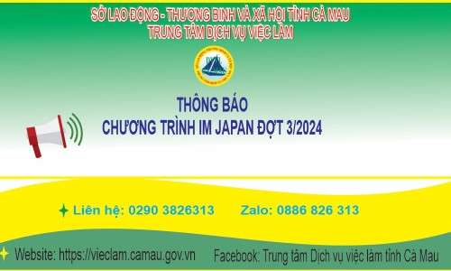 Tuyển chọn thực tập sinh đi thực tập kỹ thuật tại Nhật Bản theo Chương trình IM JAPAN Đợt 3/2024