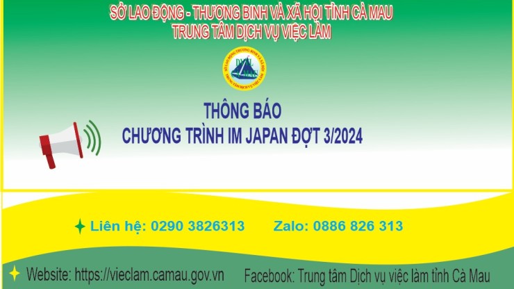 Tuyển chọn thực tập sinh đi thực tập kỹ thuật tại Nhật Bản theo Chương trình IM JAPAN Đợt 3/2024