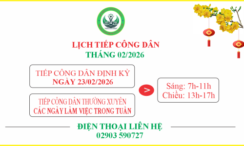 Lịch tiếp công dân tháng 02/2026