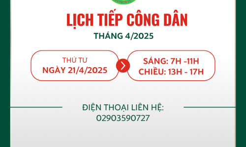Lịch tiếp công dân tháng 4/2025