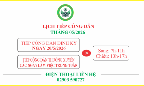 Lịch tiếp công dân tháng 5/2026