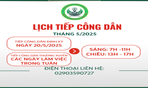 Lịch tiếp công dân tháng 5/2025