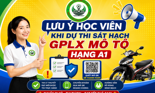 📌Các bạn học viên lưu ý khi thi GPLX mô tô hạng A1 !