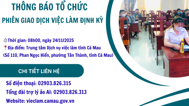 Thông báo tổ chức Phiên giao dịch việc làm dành cho người lao động đang hưởng trợ cấp thất nghiệp