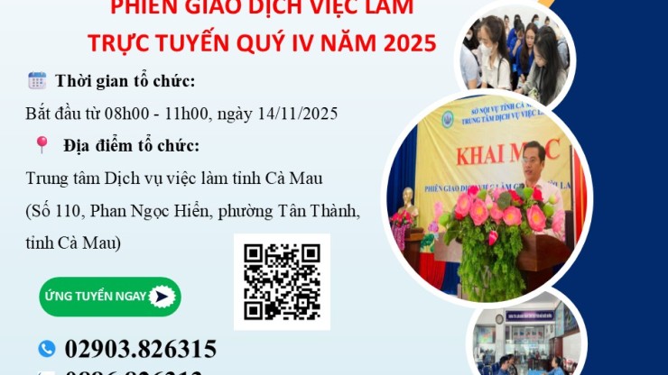 Đăng ký tham gia phiên giao dịch việc làm trực tuyến quý IV/2025
