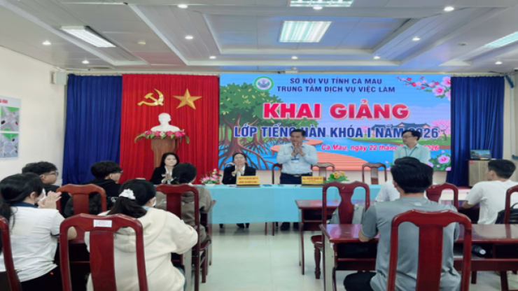 TRUNG TÂM DỊCH VỤ VIỆC LÀM TỈNH CÀ MAU KHAI GIẢNG LỚP TIẾNG HÀN CHƯƠNG TRÌNH EPS ĐỢT 1 NĂM 2026