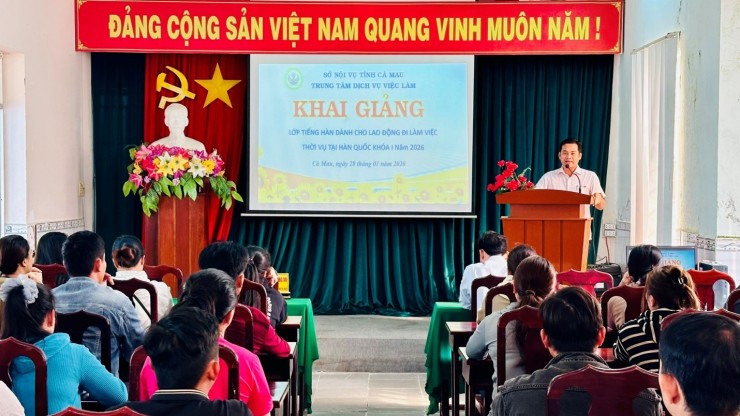 Khai giảng lớp tiếng Hàn cho người lao động đi làm việc thời vụ tại Hàn Quốc khóa I năm 2026