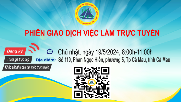 Thông báo tham gia Phiên giao dịch việc làm trực tuyến tại huyện Thạnh Phú - tỉnh Bến Tre