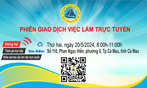 Thông báo tham gia Phiên giao dịch việc làm trực tuyến tại Thành phố Phú Quốc - tỉnh Kiên Giang