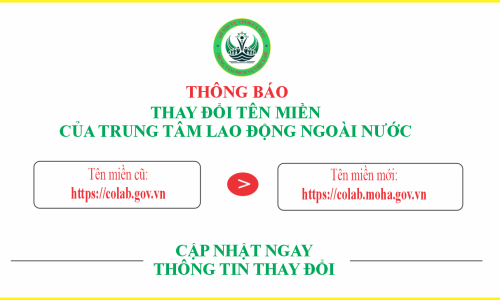 Thông báo thay đổi tên miền của Trung tâm Lao động ngoài nước