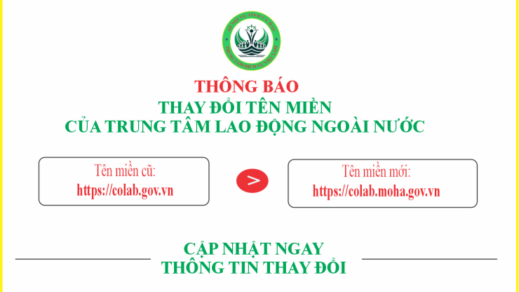 Thông báo thay đổi tên miền của Trung tâm Lao động ngoài nước