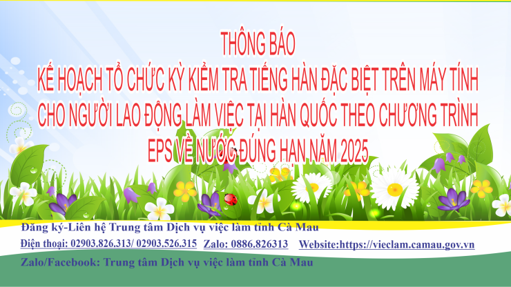 Thông báo kỳ thi tiếng Hàn đặc biệt trên máy tính dành cho người lao động về nước đúng hạn