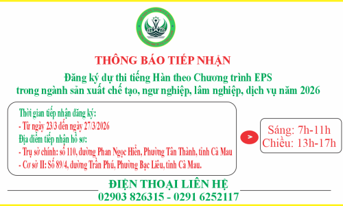 Thông báo tiếp nhận đăng ký dự thi tiếng Hàn theo Chương trình EPS trong ngành sản xuất chế tạo, ngư nghiệp, lâm nghiệp, dịch vụ năm 2026