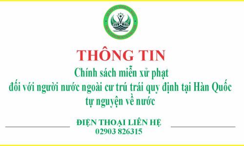 Về việc thông tin chính sách miễn xử phạt đối với người nước ngoài cư trú trái quy định tại Hàn Quốc tự nguyện về nước